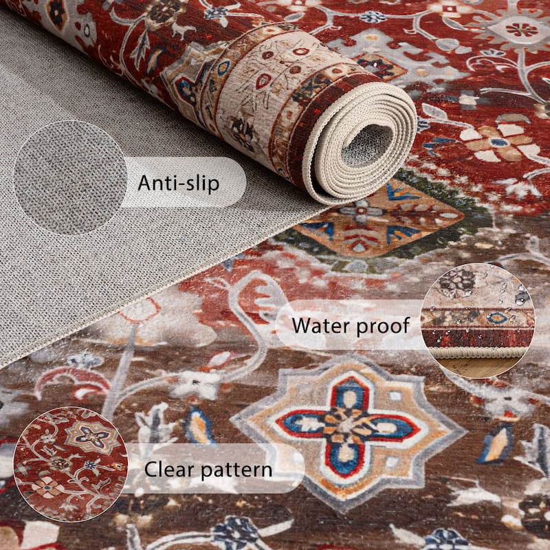 Soft and Non-Slip Machine-Washable Foldable Multi-Use Area Rug