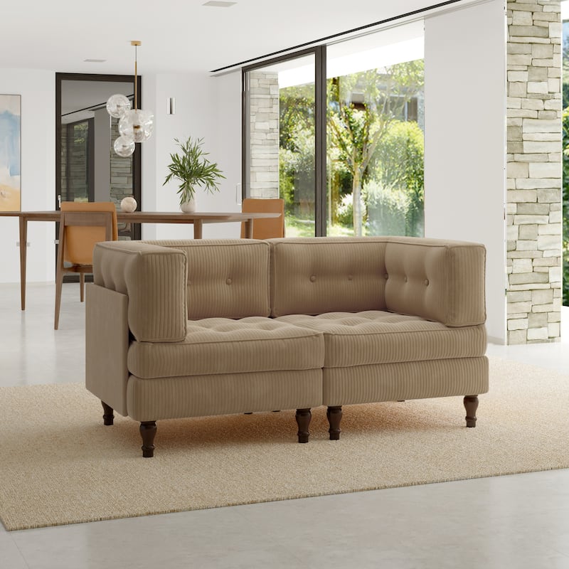 Oversized Sofa Corduroy Tufted Modular Sectional Set