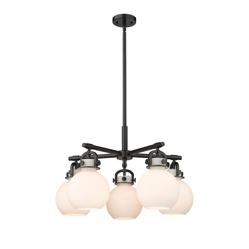 Innovations Lighting Newton Sphere - 5 Light 7" Stem Hung Chandelier.