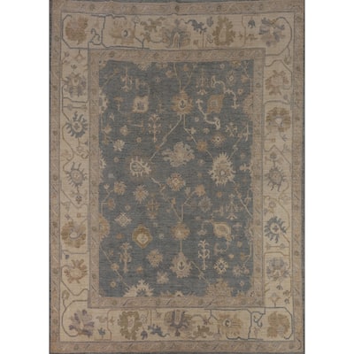 Floral Oushak Turkish Area Rug Handmade Wool Carpet - 8'1"x 9'10"