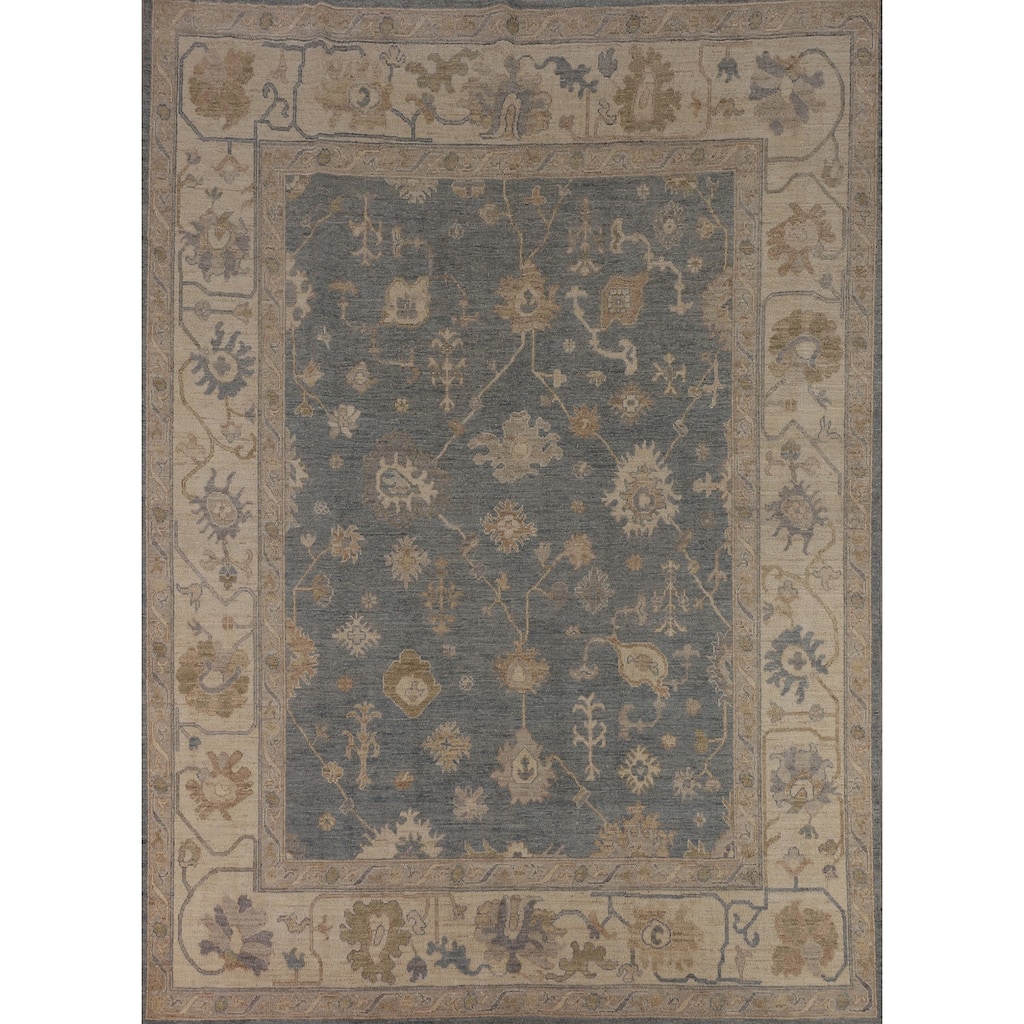 Floral Oushak Turkish Area Rug Handmade Wool Carpet - 8'1"x 9'10"