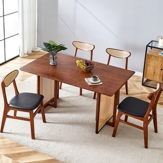 5-Piece Wood Rectangular Dining Table Set with 4 Chair - Bed Bath ...