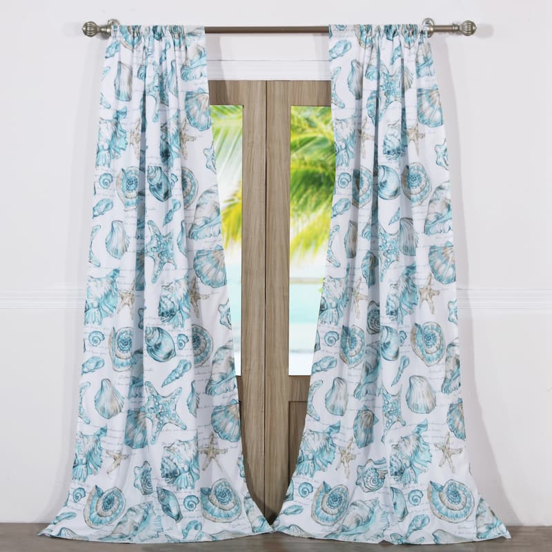 Barefoot Bungalow Cruz Coastal Curtain Set (Set of Two Panels) - 42 W x 84 L Each - 84 W x 84 L (inches)