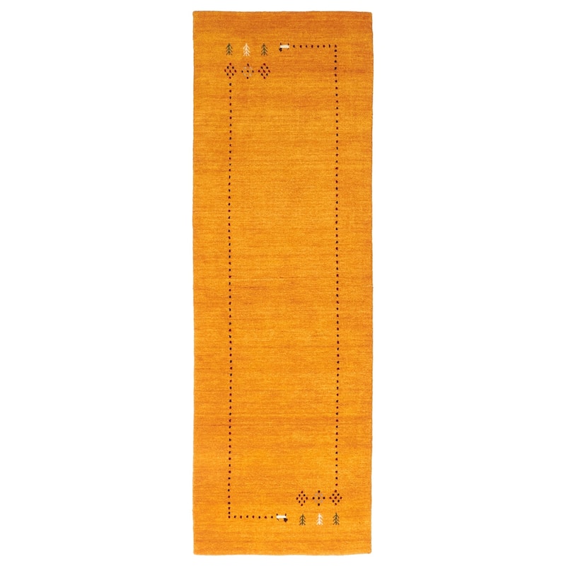 ECARPETGALLERY Hand Loomed Kashkuli Gabbeh Orange Wool Rug - 2'6 x 7'10