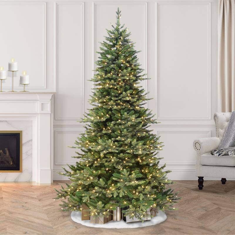 Puleo International 7.5 ft. Pre-Lit Royal Majestic Douglas Fir Downswept Artificial Christmas Tree
