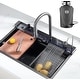 preview thumbnail 11 of 39, Lefton 304 Stainless Steel Waterfall Kitchen Sink Set with Pull-down Faucet KS2206 (Series) 29.5" x 18.25" (1 HP Garbage Disposal)