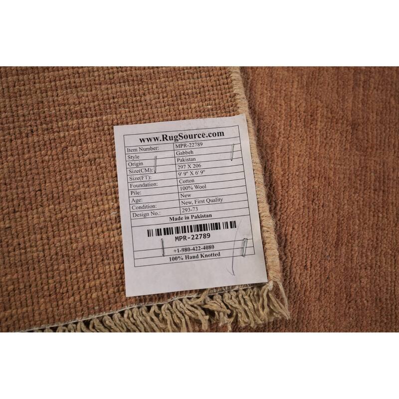 Modern Gabbeh Oriental Area Rug Hand-Knotted Living Room Wool Carpet - 6'9" x 9'9"