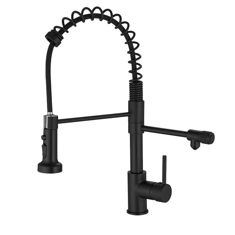 Pull Down Kitchen Faucet With Sprayer Single Hole Commercial Kitchen Sink Faucet Single Handle Spring Modern RV Basin Vanity Tap