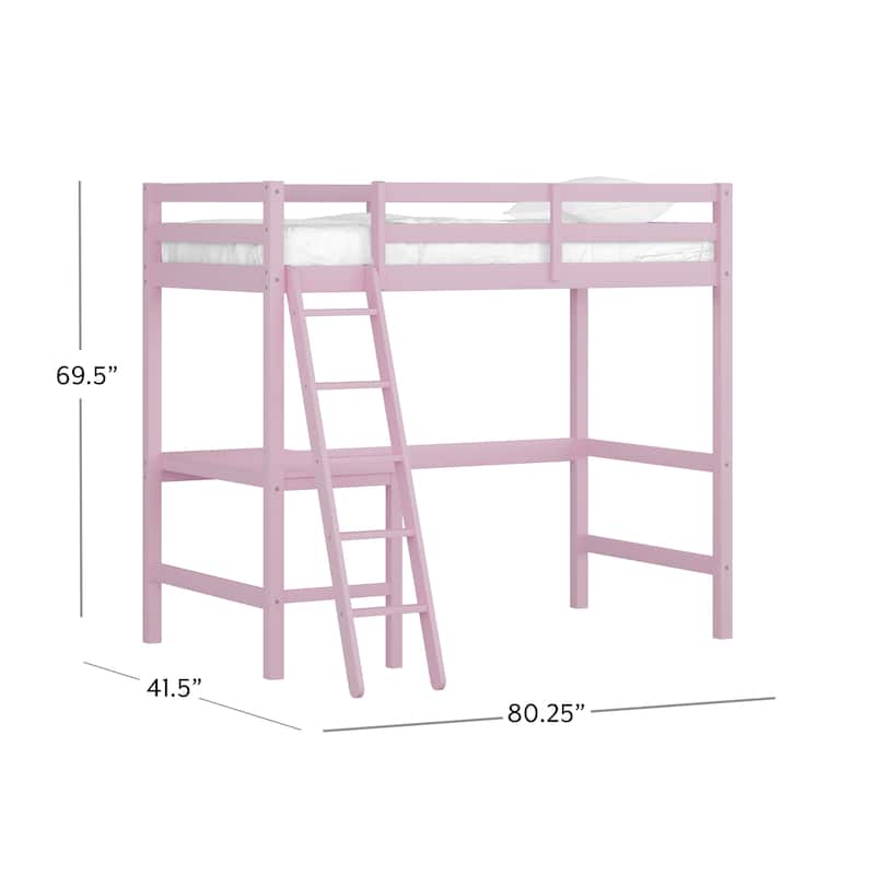 Hillsdale Caspian Wood Twin Loft Bed with Desk