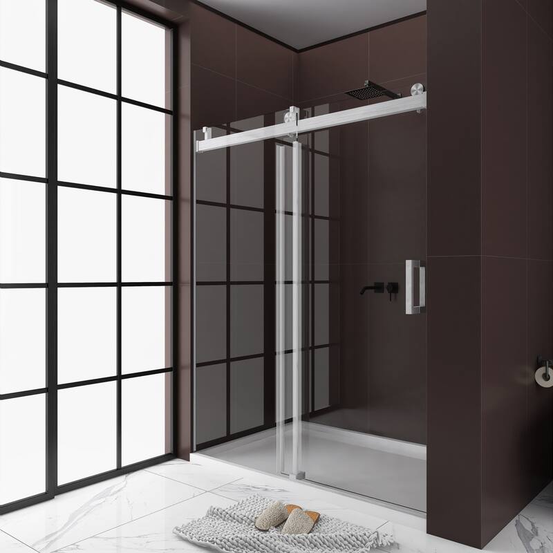 60"/ 72" Single Sliding Frameless Shower Door With Buffer