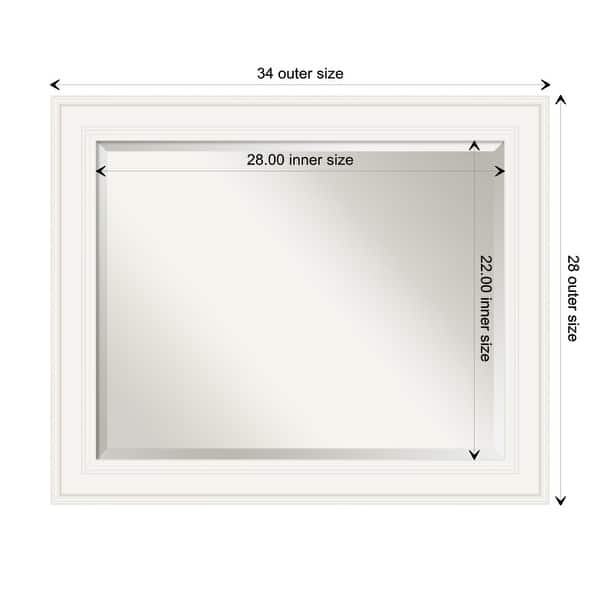 Beveled Bathroom Wall Mirror - Ridge White Frame - Ridge White - Bed ...