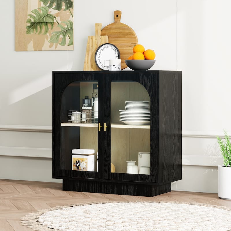 Anmytek Acrylic Door Storage Cabinet Living Room Dining Room Study