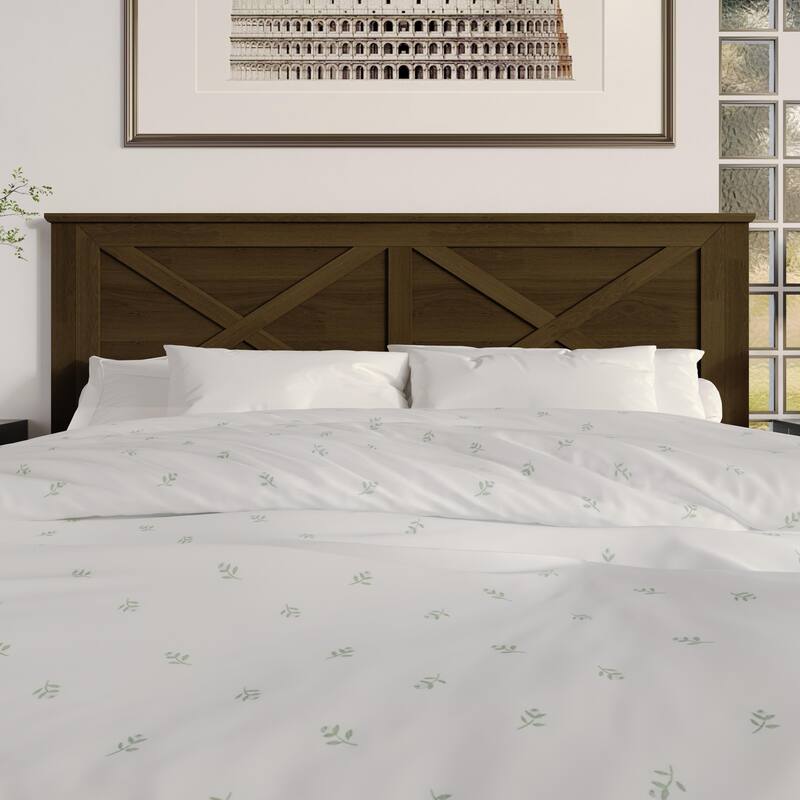 Clayfell Raleigh Wood Headboard, Sturdy Construction and Easy Assembly - King - Brown