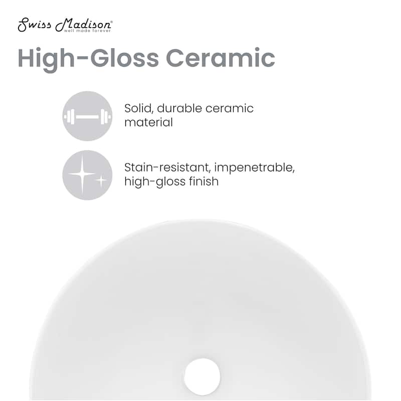 Lucerne 15'' Vessel Sink In White - 14.95" x 14.95" 9.45"