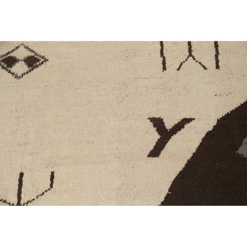 Tribal Oriental Moroccan Area Rug Wool Hand-knotted Living Room Carpet - 9'8" x 14'9"