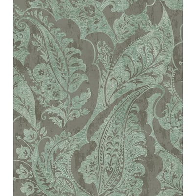 Seabrook Designs Glisten Paisley Unpasted Wallpaper