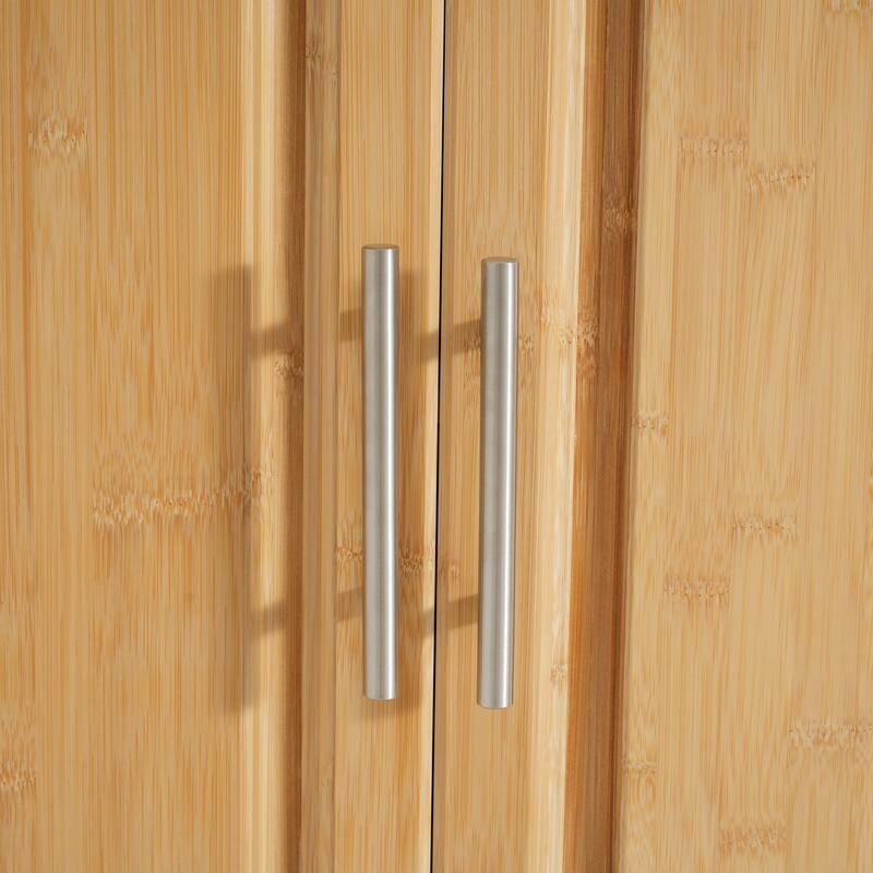 Christopher Knight Home - 29"W Bamboo Outdoor Kitchen Cart with Stainless Steel Top