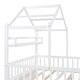preview thumbnail 12 of 22, Pine Wood House-Shaped Bed with Twin Size Retractable Trundle, Kids Toddler Platform Bed with Apex Roof & Shelf, Full Size