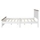 preview thumbnail 7 of 18, Queen Size Wood Platform Bed Wooden Slat Support, Vintage Simple Bed Frame with Rectangular Headboard and Footboard, Grey