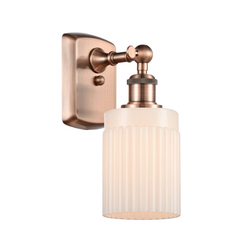 Innovations Lighting Hadley 9" Tall Bathroom Sconce - Antique Copper / Matte White