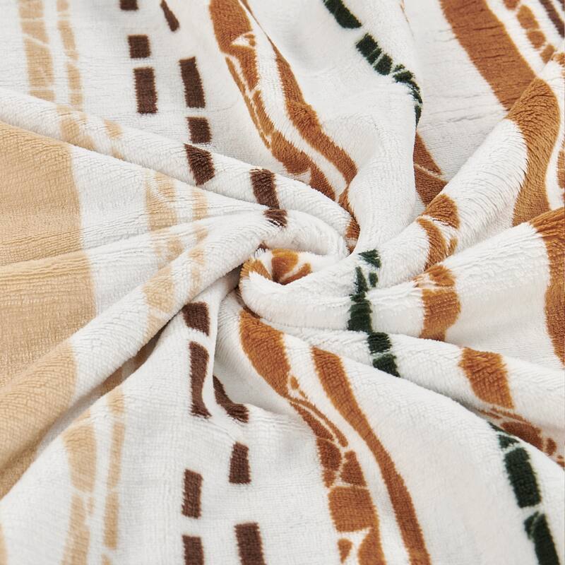 Printed Flannel Tropical Flower French / Puerto Rico Floral Throw