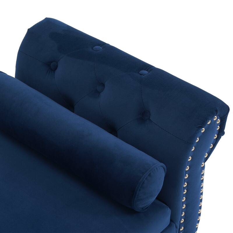 Velvet Multifunctional Storage Rectangular ottoman bench with 1 Pillow