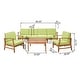 preview thumbnail 9 of 27, Perla Acacia Wood 7-piece Outdoor Chat Set by Christopher Knight Home