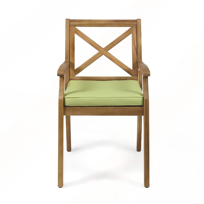 2pcs Dining Chair with with 2 Cushions for Backyard and Garden