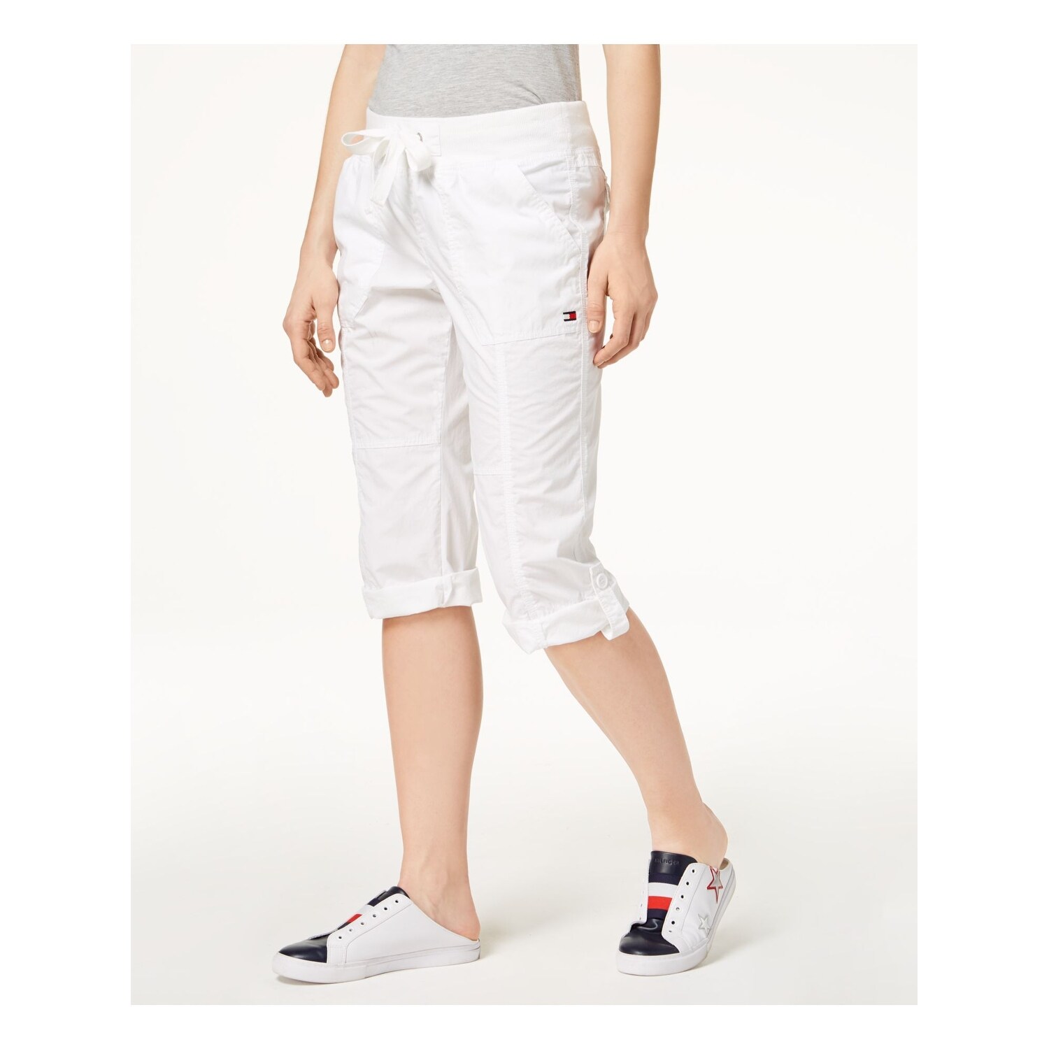 white capri cargo pants