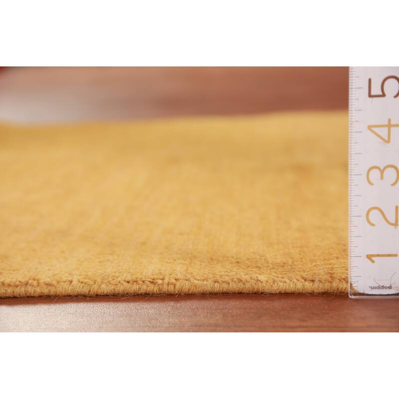 Yellow Modern Gabbeh Oriental Accent Rug Handmade Wool Carpet - 2'7" x 3'11"