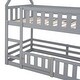 preview thumbnail 17 of 16, Solid Wood Twin Over Twin House Bunk Bed with Fence and Door