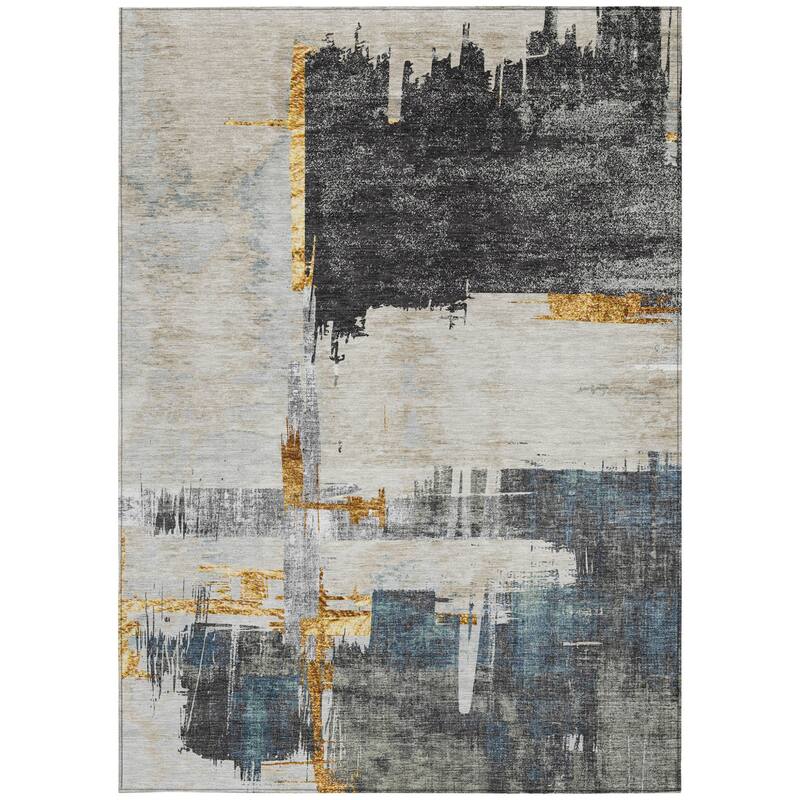 HomeRoots Abstract Traditional Rectangle Outdoor Rug