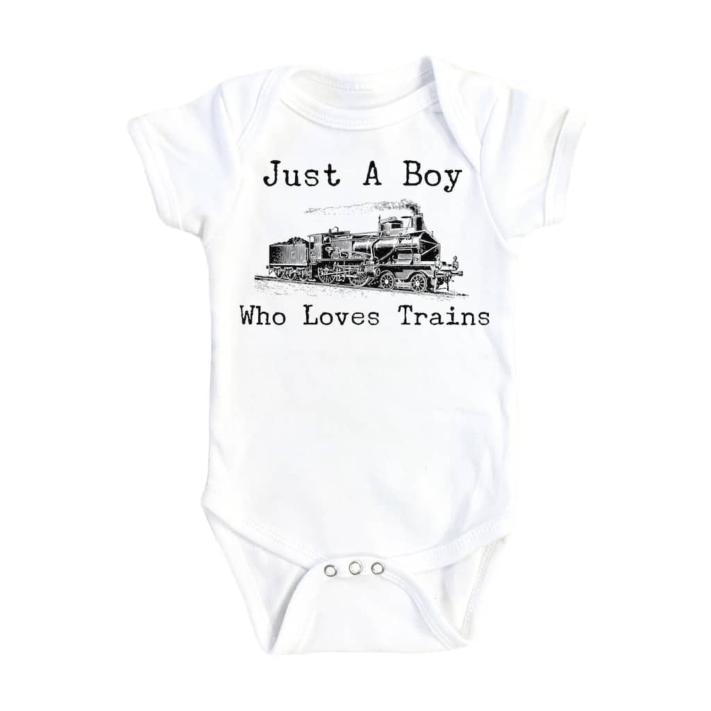 Train Love Boy - Baby Boy Girl Clothes Infant Bodysuit Funny Cute Newborn