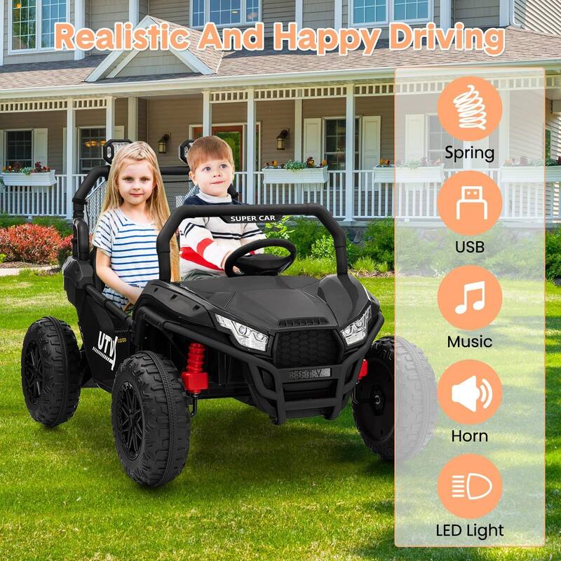 24V Kids Electric Car, 2-Seater UTV Off-Road