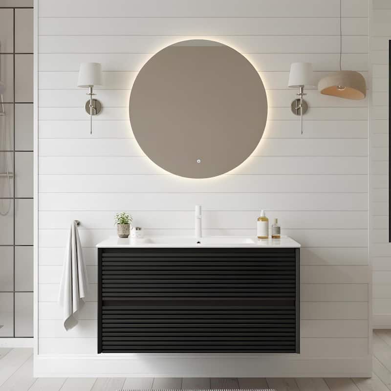 Modern Wall Mounted Bathroom Vanity with Sink