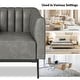 preview thumbnail 35 of 43, Alfons Industrial Leather Chair with Channel Tufting and Metal Leg by HULALA HOME