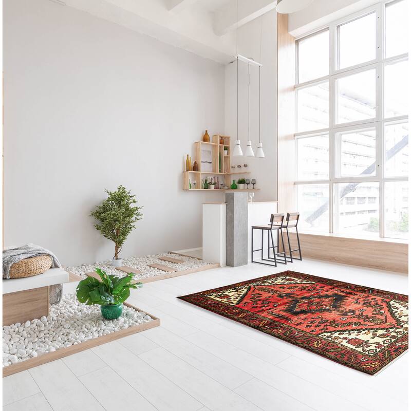 ECARPETGALLERY Hand-knotted Andelz Red Wool Rug - 3'5 x 6'0