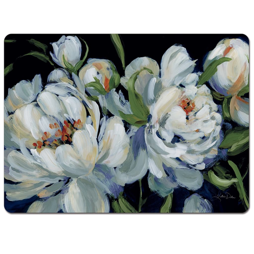 Hardboard Placemat, Peony Season, Set of 2, Made in the USA