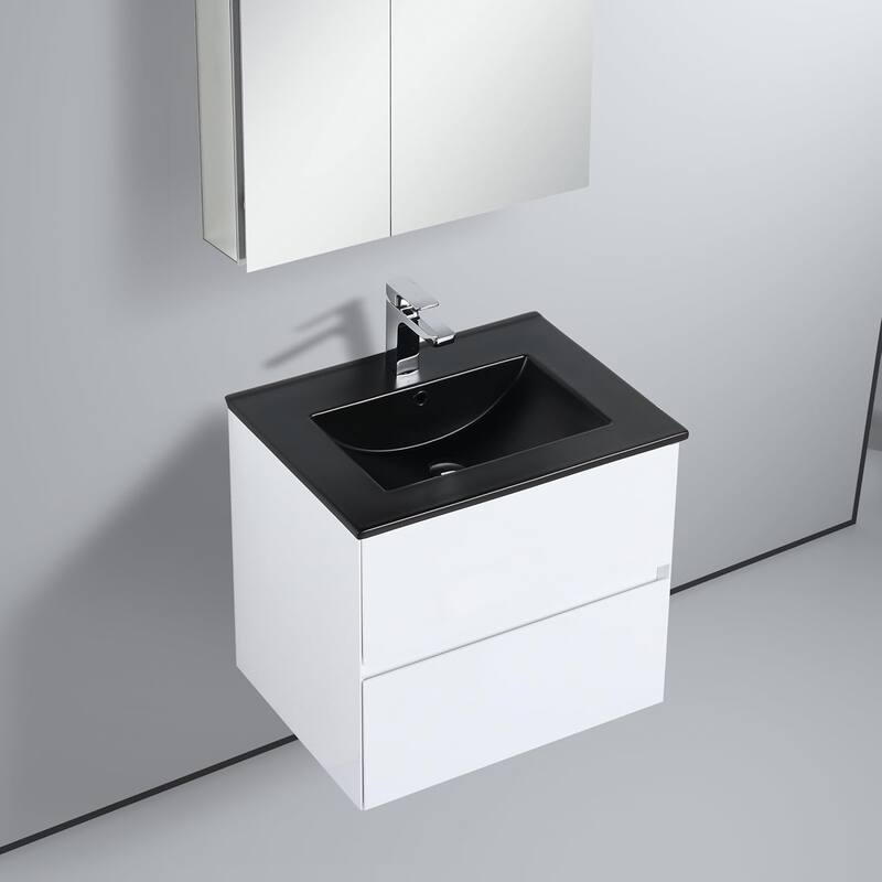 Blossom All Wood Wall Mounted Floating Bathroom Vanity with Sink