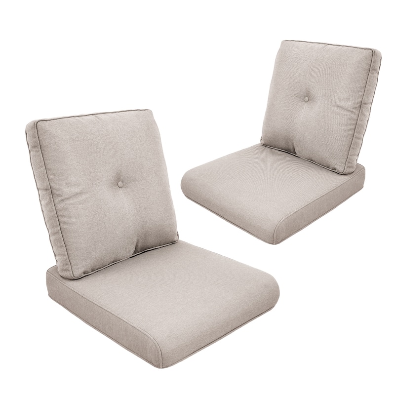 Outdoor Deep Seat Cushion 22 x 25 inch - Beige - 2 Pairs Buckle Cushion