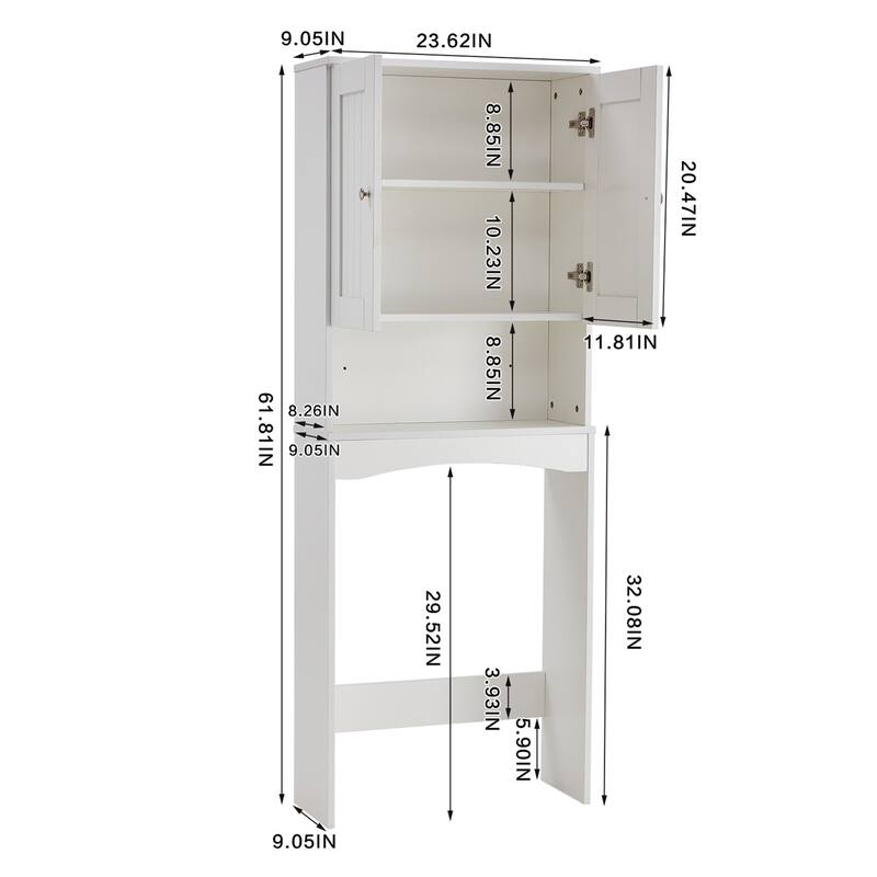 Merax Home Bathroom Over-The-Toilet SpaceSaving Storage Cabinet Organizer