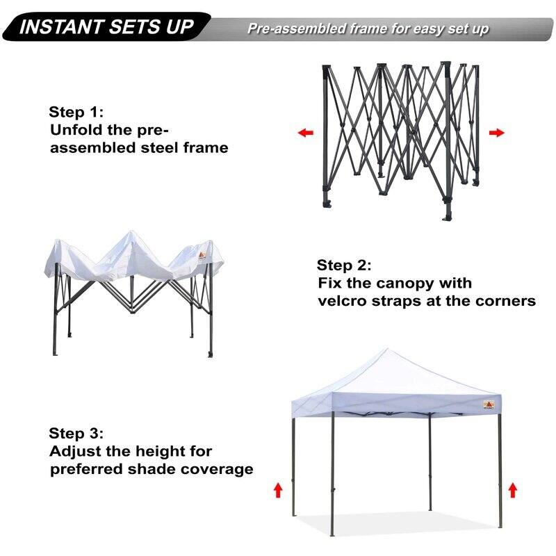 ABCCANOPY Outdoor Commercial Metal Patio Pop-Up Canopy - 10ftx10ft