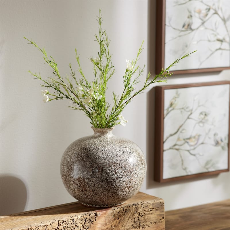 Ceramic Speckled Bud Vases - 7.5" - Set of 2