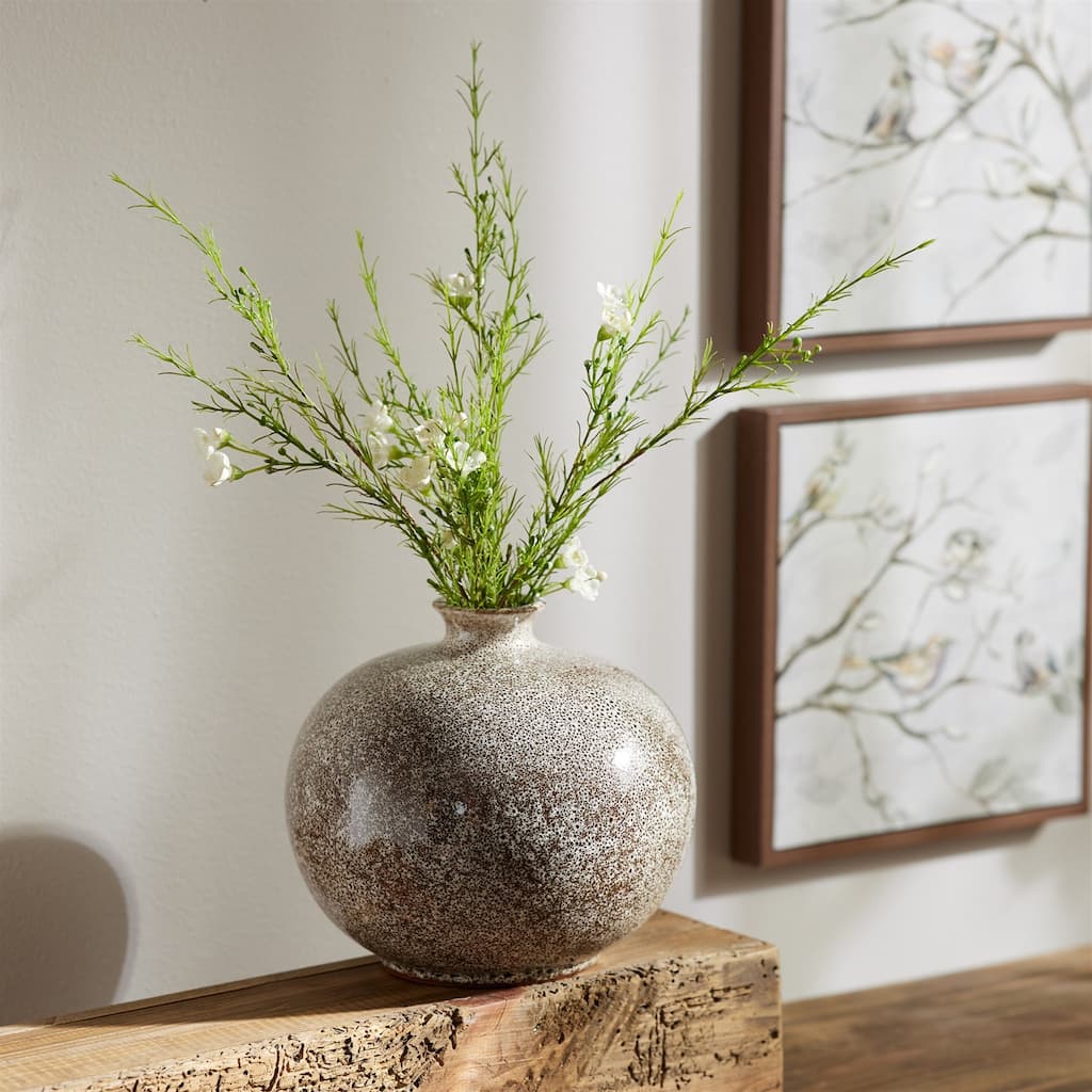Ceramic Speckled Bud Vases - 7.5" - Set of 2