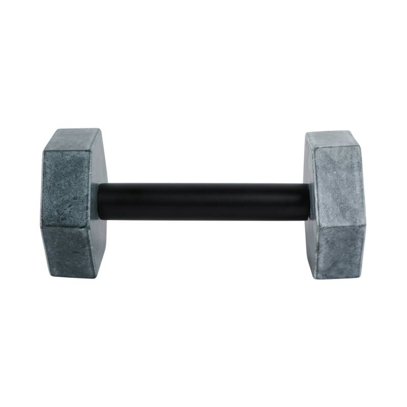 Marble Stone Decorative Figurine Dumbbell Shape Accent - 4" Green - 8" x 4" x 4"
