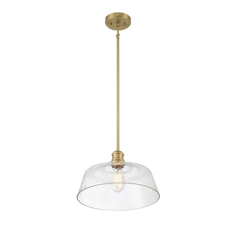 Bellevue SH23830 15" Wide Pendant with a patterned glass dome shade