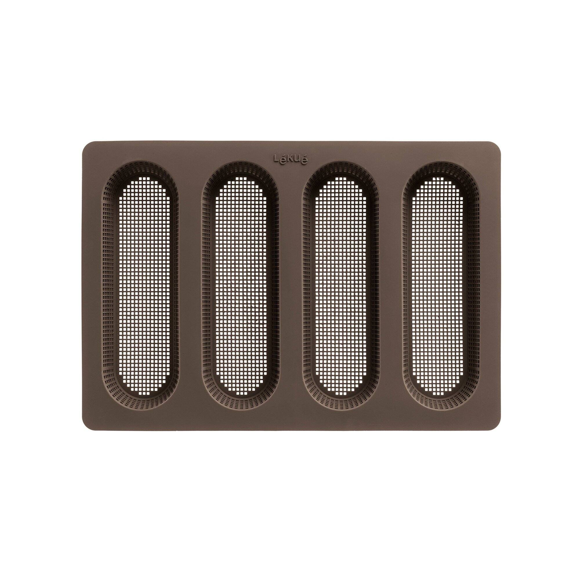Lekue 4 Cavity Micro Perforated Mini Baguette Baking Pan Bed Bath