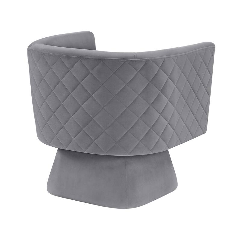 Gale 29" Velvet Swivel Chair - Diamond Stitched Chair Back