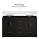 preview thumbnail 5 of 8, 60" Black Bathroom Vanity Cabinet with 4 Soft-Close Doors and 5 Drawers, MDF Storage Vanity, Transitional Style