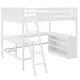 preview thumbnail 25 of 55, Full Size Loft Bed with Desk & Shelves - Multi-Functional Wooden Bed